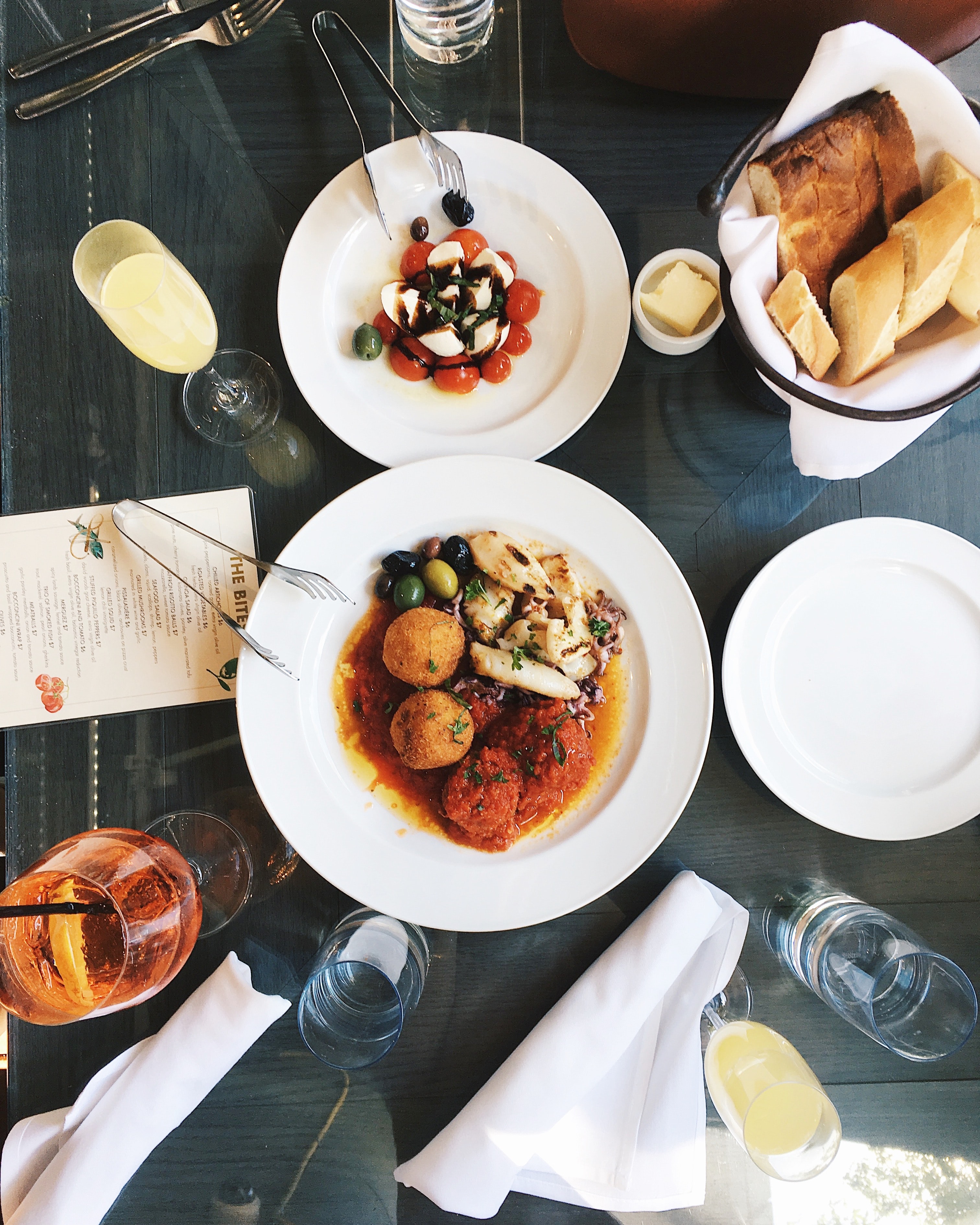 photo of a plate on a restaurant table